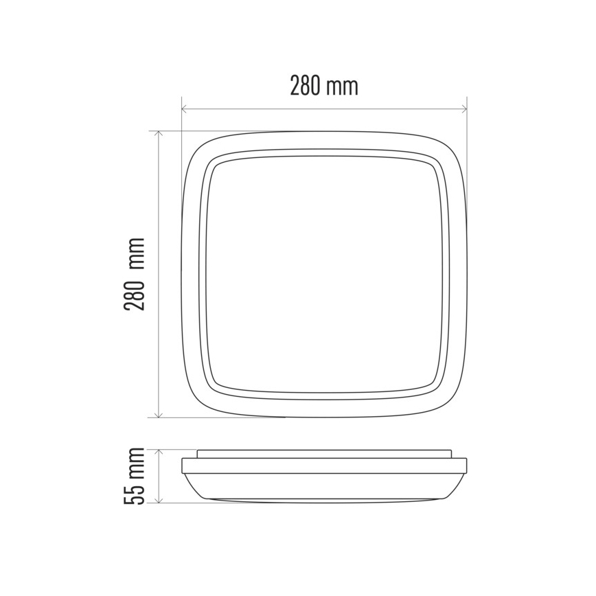 Plafoniera LED da esterno DORI LED/24W/230V IP54 quadrato