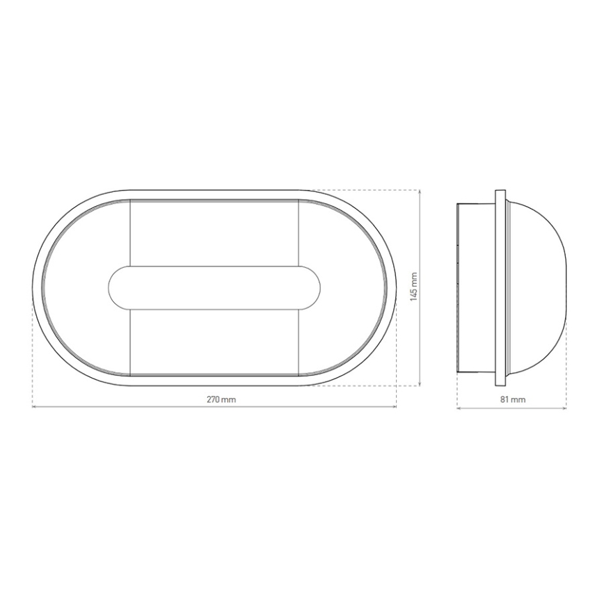 Greenlux GXPS028 - Plafoniera LED DARA OVAL LED/20W/230V IP65
