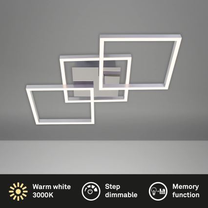 Plafoniera LED dimmerabile 36W/230V 3000K cromo satinato