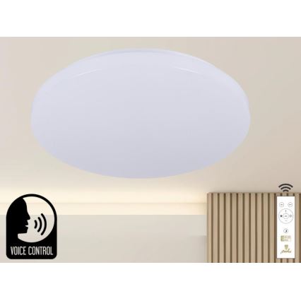 Plafoniera LED dimmerabile con controllo vocale OPAL LED/48W/230V 2700-6500K bianco + telecomando