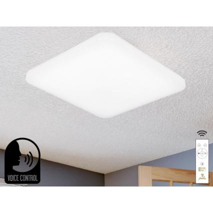 Plafoniera LED dimmerabile con controllo vocale OPAL LED/48W/230V 2700-6500K bianco + telecomando
