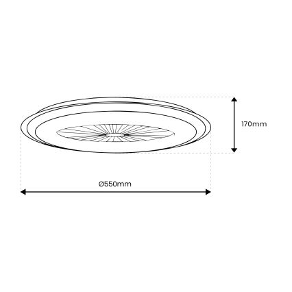 Plafoniera LED dimmerabile con ventilatore ARIA LED/38W/230V nero/bianco + telecomando