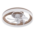 Plafoniera LED dimmerabile con ventilatore LED/40W/230V 3000-6500K Ø 50 cm marrone/bianco + telecomando