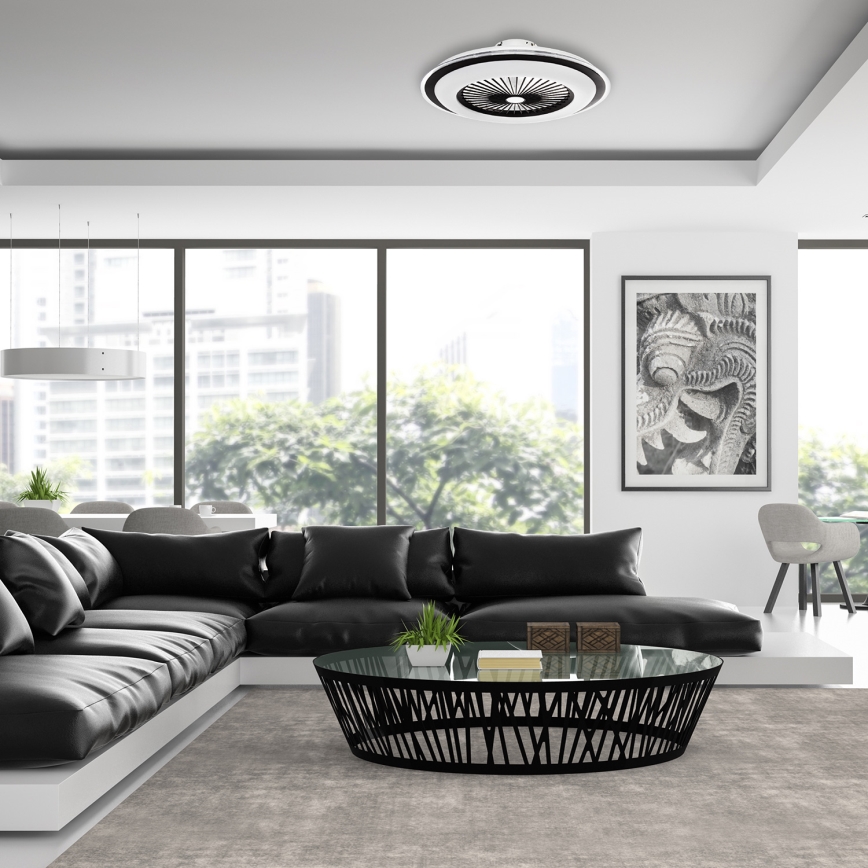 Plafoniera LED dimmerabile con ventilatore ZONDA LED/48W/230V 3000-6000K nero + telecomando