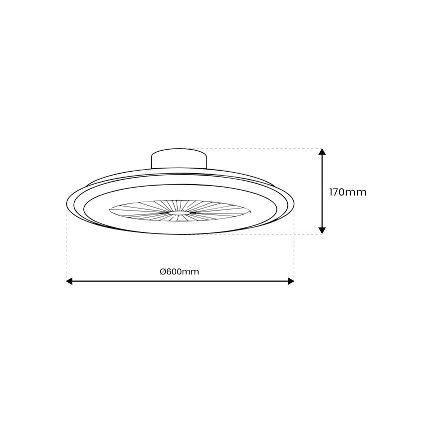 Plafoniera LED dimmerabile con ventilatore ZONDA LED/48W/230V 3000-6000K nero + telecomando