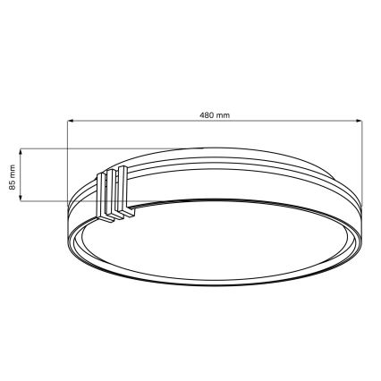 Plafoniera LED dimmerabile da bagno ARLETTA LED/72W/230V diametro 48 cm 3000-6000K IP44 + telecomando