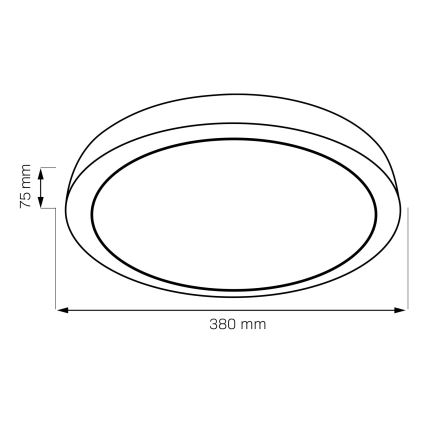 Plafoniera LED dimmerabile da bagno HALINA LED/48W/230V 3000-6000K diametro 38 cm IP44 nero + telecomando