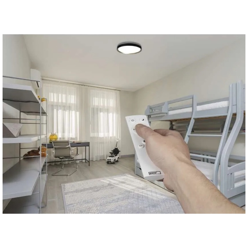 Plafoniera LED dimmerabile ILVI LED/30W/230V 2700-6500K Ø 40 cm nero/ottone + telecomando