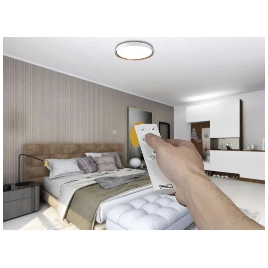 Plafoniera LED dimmerabile ILVI LED/45W/230V 2700-6500K Ø 50 cm bianco/beige + con telecomando