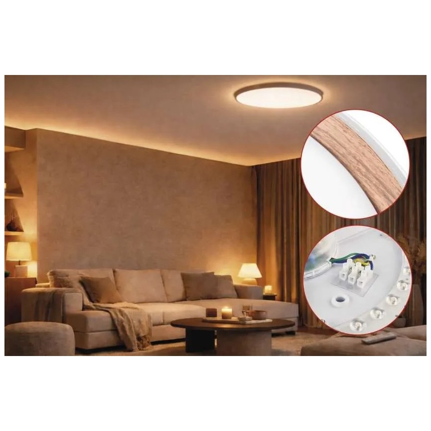Plafoniera LED dimmerabile ILVI LED/45W/230V 2700-6500K Ø 50 cm bianco/beige + con telecomando