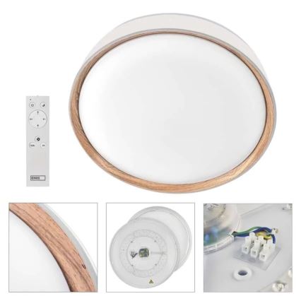 Plafoniera LED dimmerabile ILVI LED/45W/230V 2700-6500K Ø 50 cm bianco/beige + con telecomando