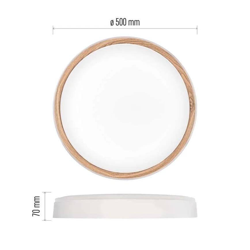 Plafoniera LED dimmerabile ILVI LED/45W/230V 2700-6500K Ø 50 cm bianco/beige + con telecomando