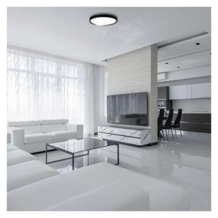 Plafoniera LED dimmerabile ILVI 45W/230V 2700-6500K Ø 50 cm nero/ottone + telecomando