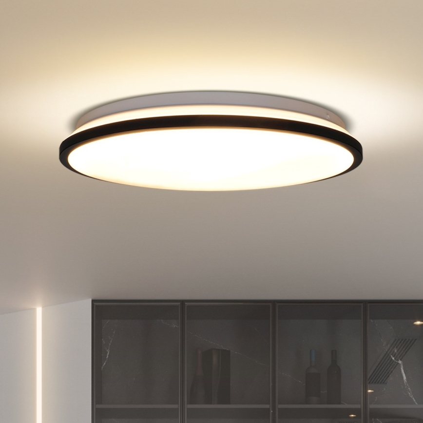 Plafoniera LED dimmerabile JAMIL LED/48W/230V 3000-6500K nero + telecomando