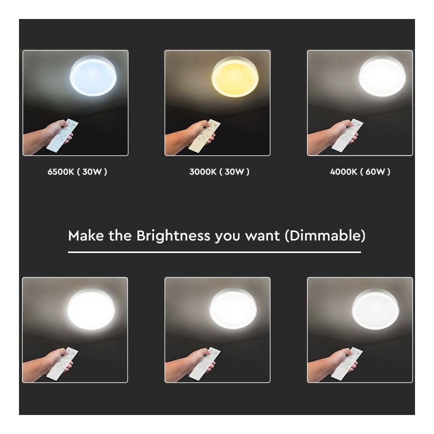 Plafoniera LED dimmerabile LED/40W/230V 3000K/4000K/6500K + tc