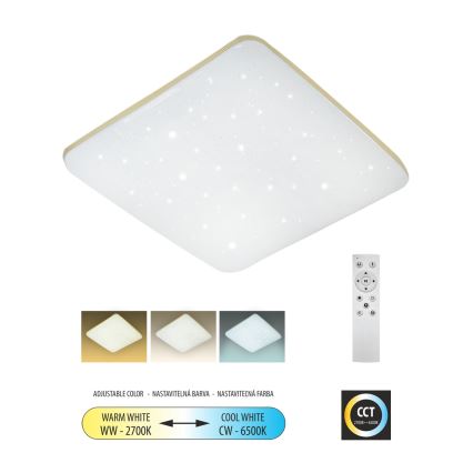 Plafoniera LED dimmerabile MANA LED/60W/230V 2700-6500K 53x53 cm + telecomando