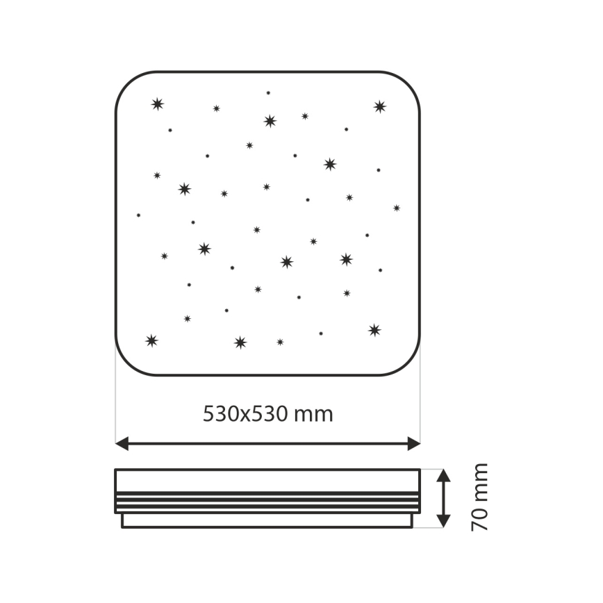 Plafoniera LED dimmerabile MANA LED/60W/230V 2700-6500K 53x53 cm + telecomando