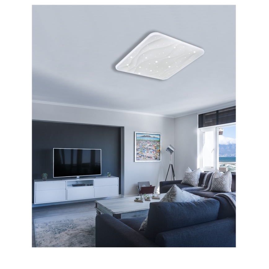 Plafoniera LED dimmerabile NERIS LED/60W/230V 2700-6500K 53x53 cm + telecomando