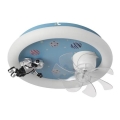 Plafoniera LED dimmerabile per bambini con ventilatore LED/48W/230V 3000/4000/6000K blu + telecomando