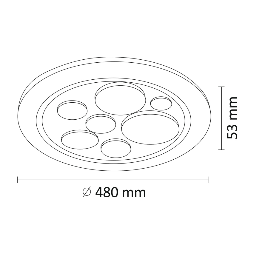 Plafoniera LED dimmerabile PLANET LED/72W/230V d. 48 cm 3000-6500K + TC