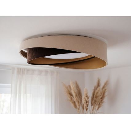 Plafoniera LED dimmerabile SMART GALAXY MODERN LED/24W/230V 3000-6500K Ø 55 cm beige/marrone/oro + telecomando
