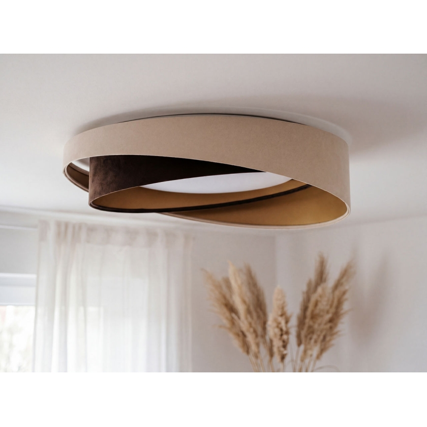 Plafoniera LED dimmerabile SMART GALAXY MODERN LED/24W/230V 3000-6500K Ø 55 cm beige/marrone/oro + telecomando