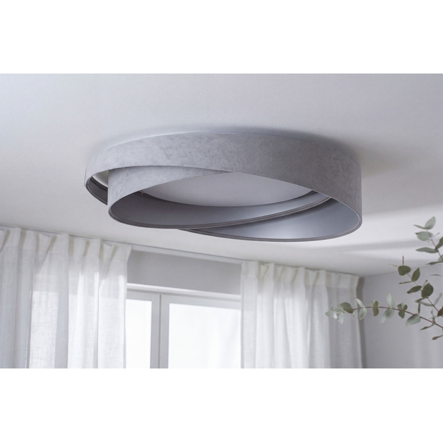 Plafoniera LED dimmerabile SMART GALAXY MODERN LED/24W/230V 3000-6500K diam. 55 cm grigio/argento + telecomando