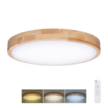 Plafoniera LED dimmerabile SOLID OAK LED/60W/230V 3000-6500K quercia diametro 51 cm + telecomando