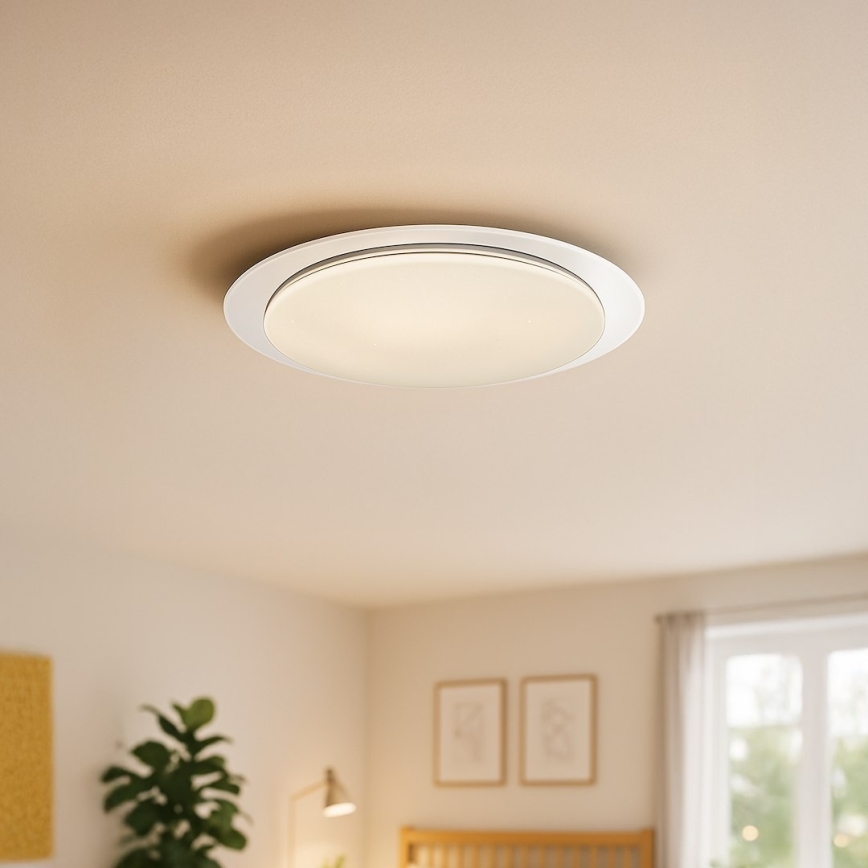 Plafoniera LED dimmerabile SONIC LED/100W/230V 3000-6000K Ø 85 cm bianca + telecomando