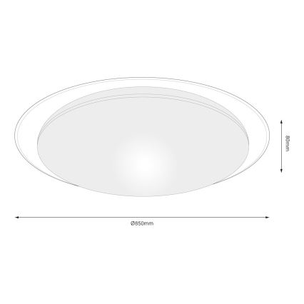 Plafoniera LED dimmerabile SONIC LED/100W/230V 3000-6000K Ø 85 cm bianca + telecomando