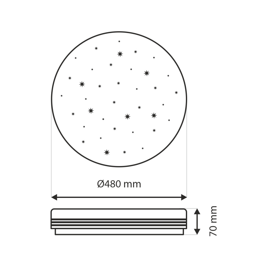 Plafoniera LED dimmerabile VENTA LED/36W/230V 2700-6500K diametro 48 cm + telecomando
