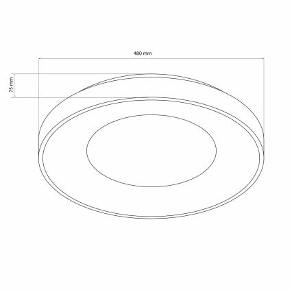 Plafoniera LED dimmerabile da bagno WITOLD LED/72W/230V diametro 48 cm 3000-6000K IP44 + telecomando