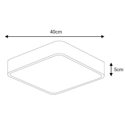 Plafoniera LED FELIZ LED/40W/230V 4000K 40x40 cm nero