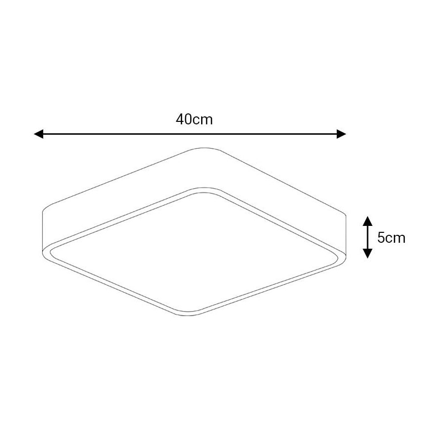 Plafoniera LED FELIZ LED/40W/230V 4000K 40x40 cm nero