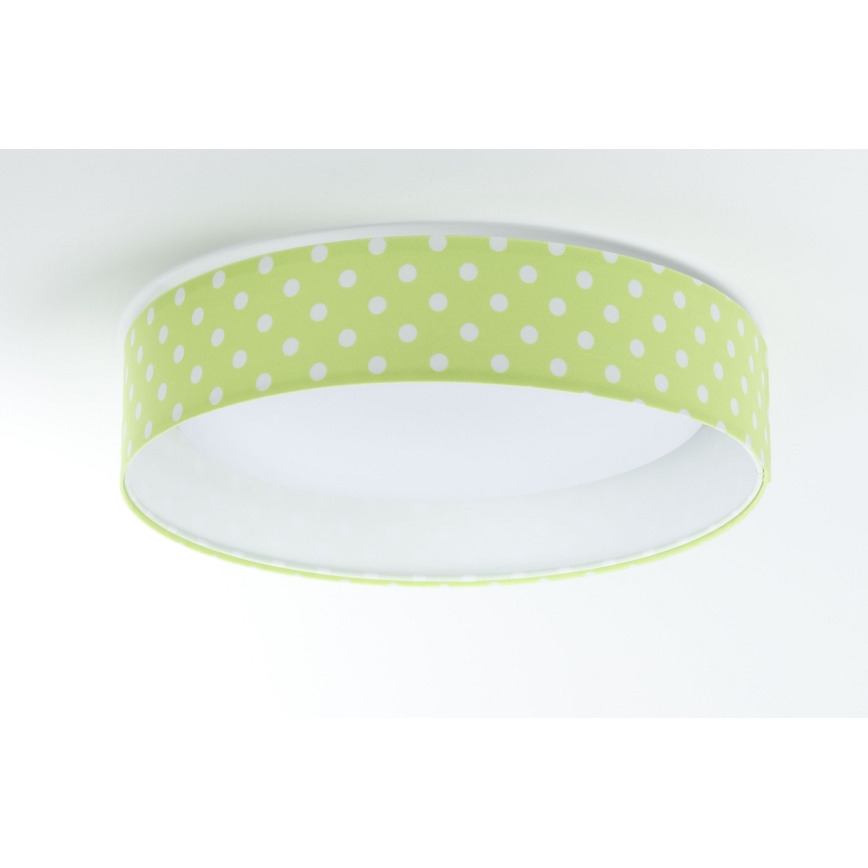 Lampada da soffitto LED per bambini GALAXY KIDS LED/24W/230V pois verde/bianco