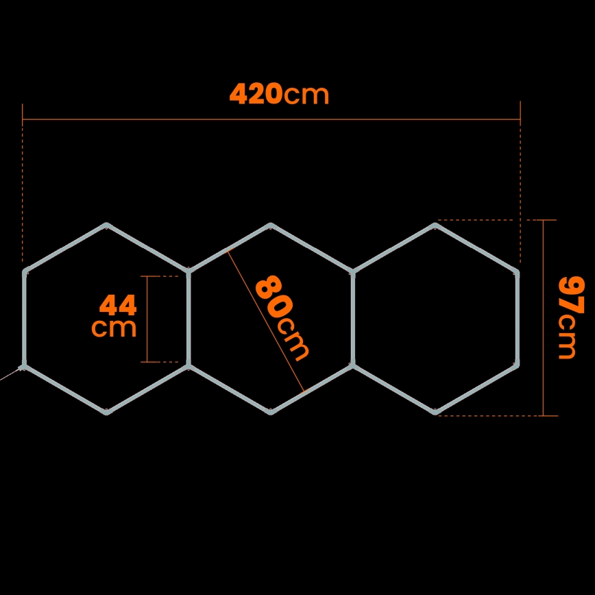 Plafoniera LED HEXAGON LED/128W/85-265V 4000K 248x97 cm CRI 90 IP54 bianco