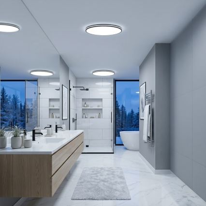 Plafoniera LED HUGO LED/16/24/32W/230V 3000/4000/6500K Ø 37 cm IP54 nera