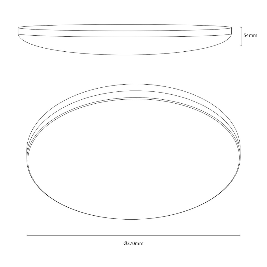 Plafoniera LED HUGO LED/16/24/32W/230V 3000/4000/6500K Ø 37 cm IP54 nera