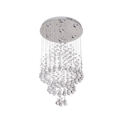 Plafoniera LED in cristallo NAURU LED/24W/230V diam. 40 cm cromo lucido + telecomando