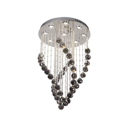 Plafoniera in cristallo a LED NAURU LED/30W/230V Ø 40 cm cromo lucido/nero + telecomando