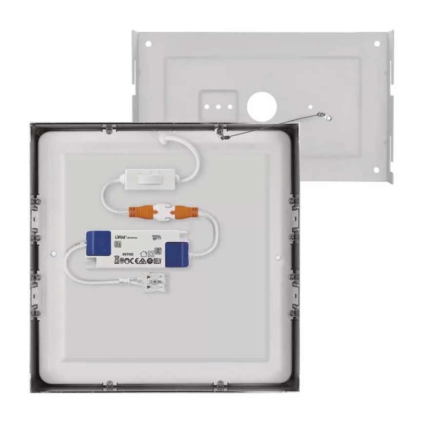 Plafoniera LED NEXXO LED/21W/230 3000/3500/4000K 22,5x22,5 cm cromo opaco