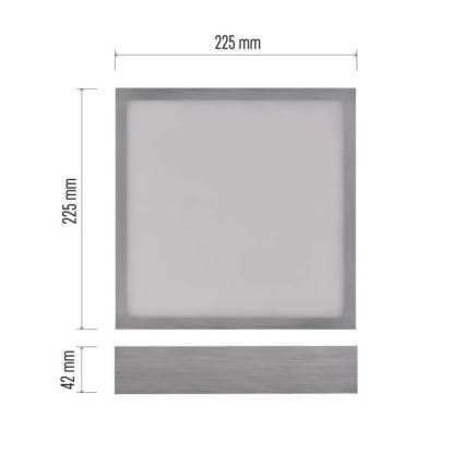 Plafoniera LED NEXXO LED/21W/230 3000/3500/4000K 22,5x22,5 cm cromo opaco