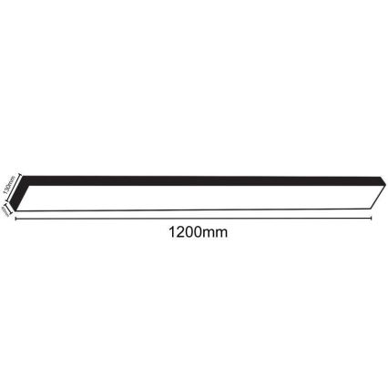 Plafoniera LED LED/32W/230V 4000K 120x13 cm nero