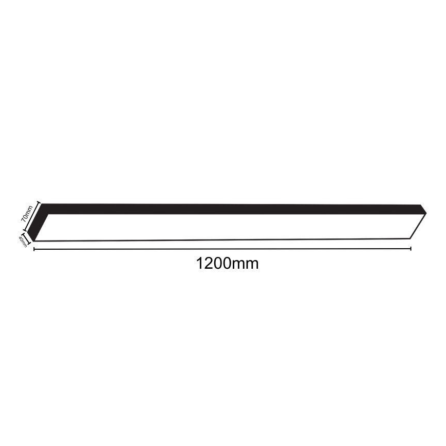 Plafoniera LED LED/32W/230V 4000K 120x7 cm nero