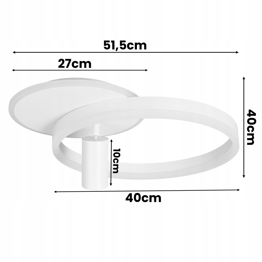Plafoniera LED LED/38W/230V + 1xGU10/30W bianca