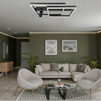 Plafoniera LED LED/38W/230V + 1xGU10/30W nera