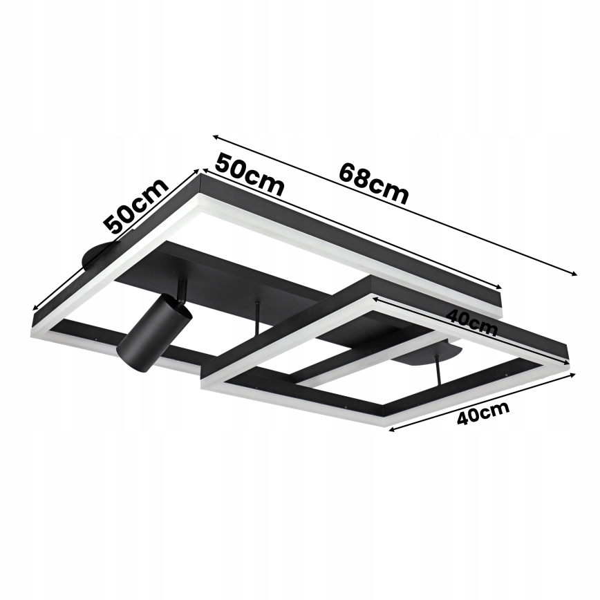 Plafoniera LED LED/38W/230V + 1xGU10/30W nera