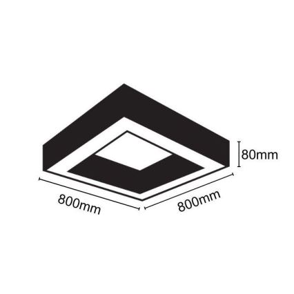 Plafoniera LED LED/55W/230V 4000K 80x80 cm