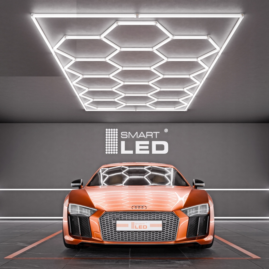 Plafoniera da soffitto LED HEXAGON LED/696W/85-265V 6500K 484x243 cm CRI 90 IP54 bianca