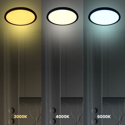 Plafoniera LED MAQ LED/40W/230V 3000/4000/6500K IP40 nero